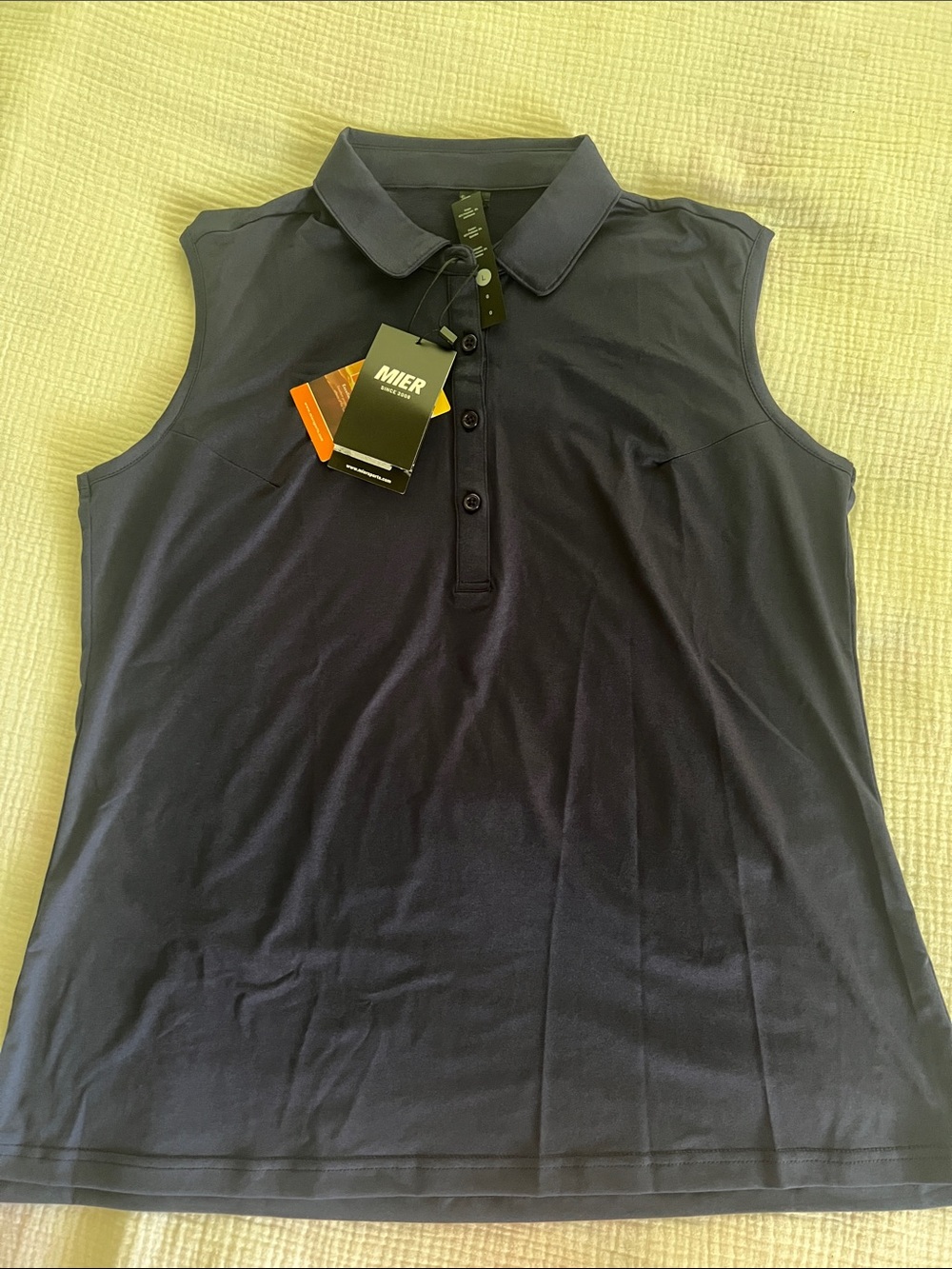 Mier Sleeveless Polo Tank Top - Navy